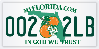 FL license plate 0022LB
