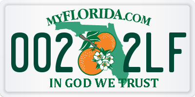 FL license plate 0022LF
