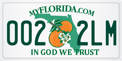 FL license plate 0022LM