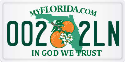 FL license plate 0022LN