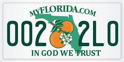 FL license plate 0022LO
