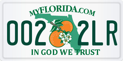 FL license plate 0022LR