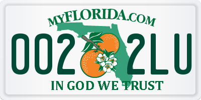 FL license plate 0022LU