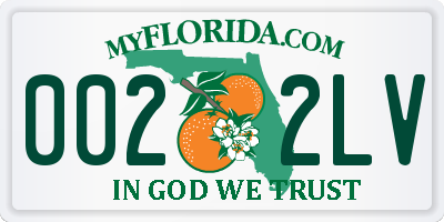 FL license plate 0022LV