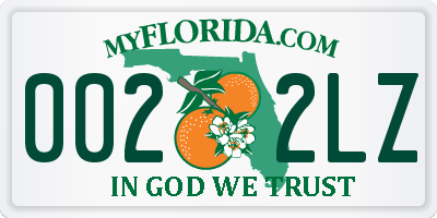 FL license plate 0022LZ