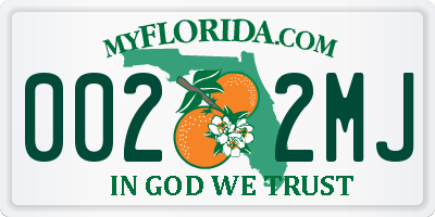 FL license plate 0022MJ