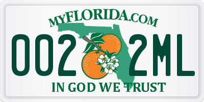 FL license plate 0022ML