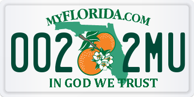 FL license plate 0022MU