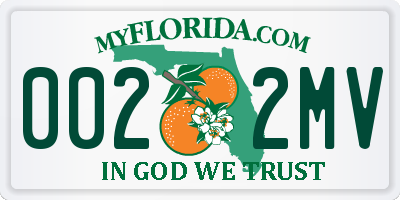 FL license plate 0022MV