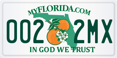 FL license plate 0022MX