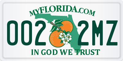 FL license plate 0022MZ