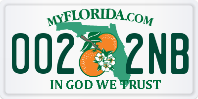 FL license plate 0022NB