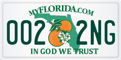 FL license plate 0022NG