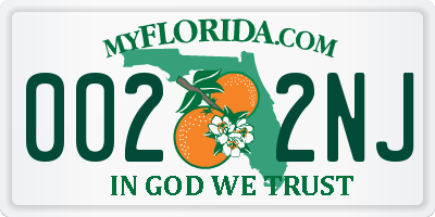 FL license plate 0022NJ