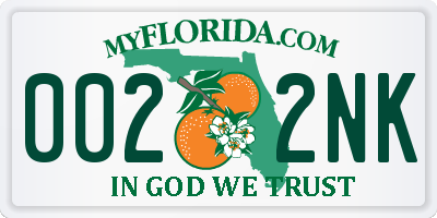 FL license plate 0022NK