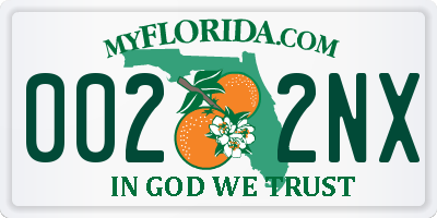 FL license plate 0022NX