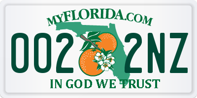FL license plate 0022NZ