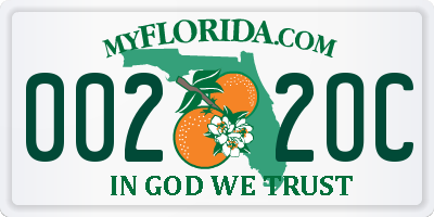 FL license plate 0022OC