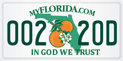 FL license plate 0022OD