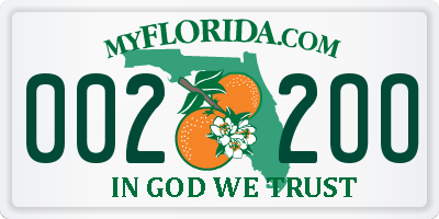 FL license plate 0022OO