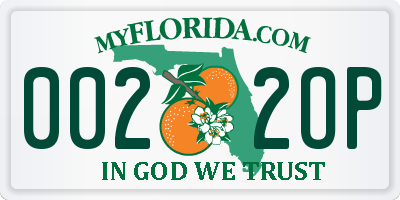 FL license plate 0022OP