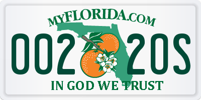 FL license plate 0022OS