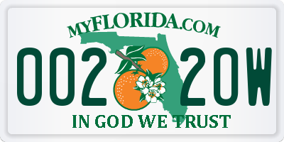 FL license plate 0022OW