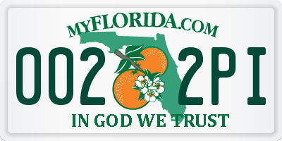 FL license plate 0022PI