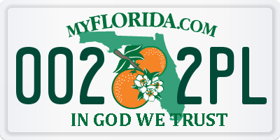 FL license plate 0022PL