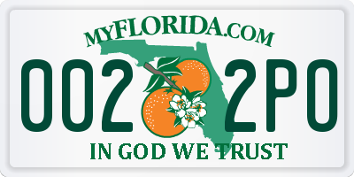 FL license plate 0022PO