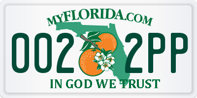 FL license plate 0022PP