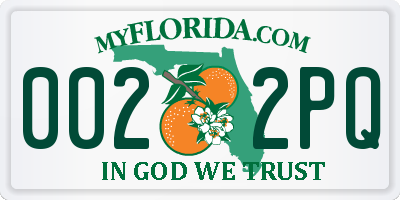 FL license plate 0022PQ