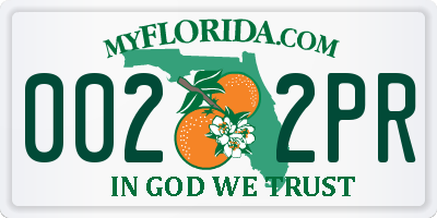 FL license plate 0022PR