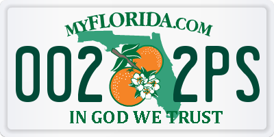 FL license plate 0022PS