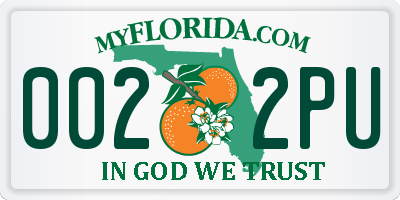FL license plate 0022PU