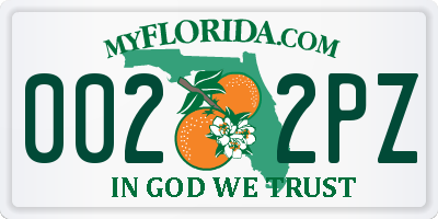 FL license plate 0022PZ