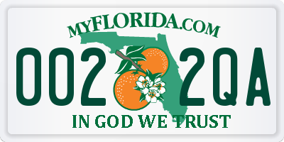 FL license plate 0022QA