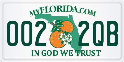 FL license plate 0022QB