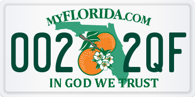 FL license plate 0022QF