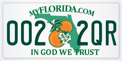 FL license plate 0022QR