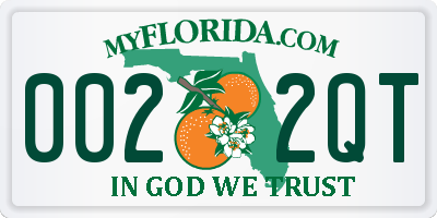 FL license plate 0022QT