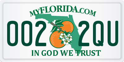 FL license plate 0022QU