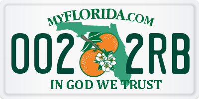 FL license plate 0022RB