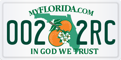 FL license plate 0022RC