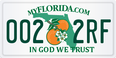 FL license plate 0022RF