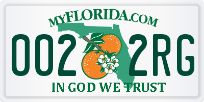 FL license plate 0022RG