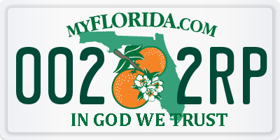 FL license plate 0022RP