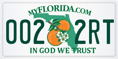 FL license plate 0022RT