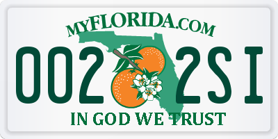 FL license plate 0022SI