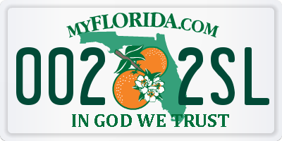 FL license plate 0022SL